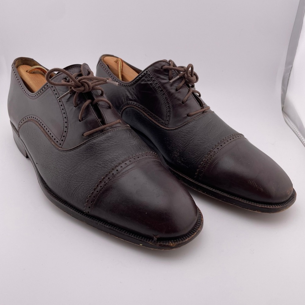 Magnanni Brown Leather Cap Toe Oxford Dress Shoes Men's‎ Size 9.5 Made In Spain